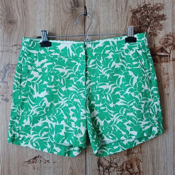 J.crew Factory Leaf Print Chino Shorts Size 6 - Picture 1 of 9